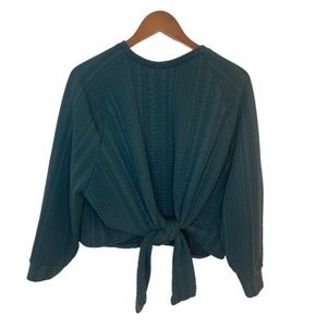 Teal Zara tie front top size small PTP 23